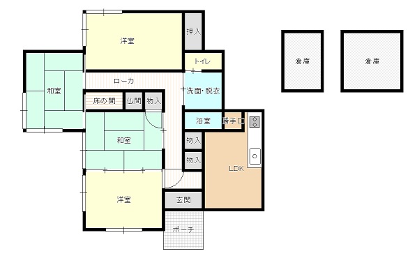 宇部市東須恵の間取図